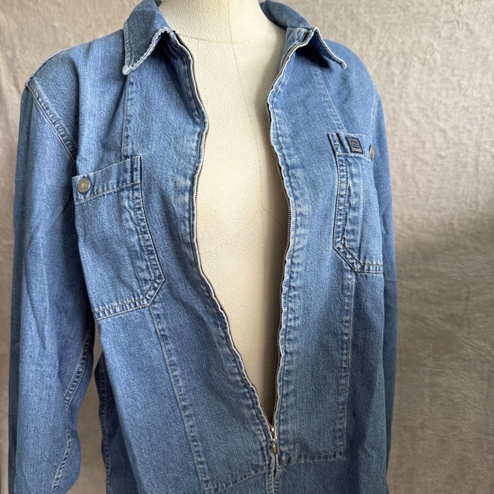 VTG Pepe Jeans London Women's Denim Jacket Sz M Full Zip medium Wash barn '94 - Picture 6 of 16